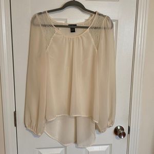 Peasant, cream colored blouse. Size L.